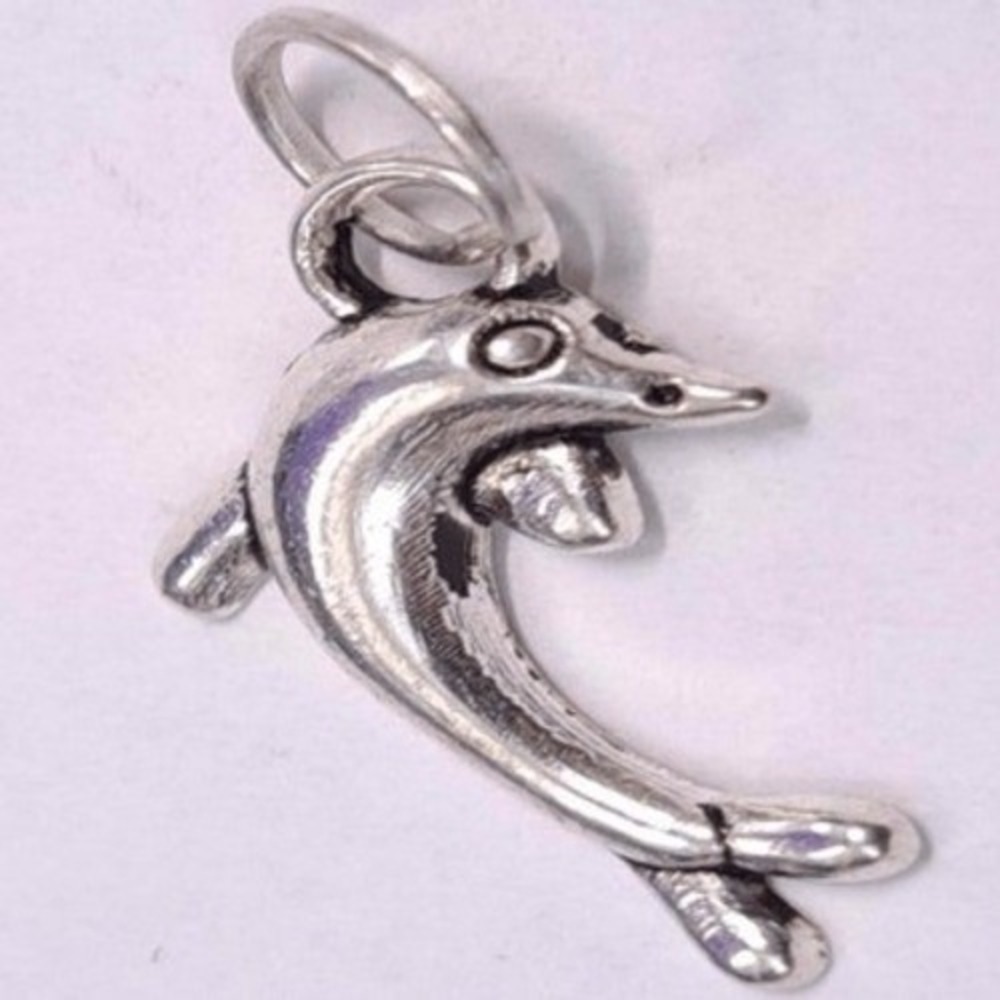 New‎ Dolphin Small Pendant Charm Silver Tone Aquatic Marine Mammal Porpoise Sea